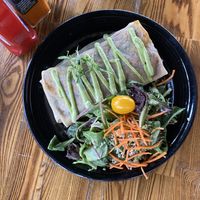 veggie crepe with salad  at The Grain Cafe in Los Angeles