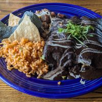Enchiladas con salsa de mole at The Grain Cafe in Los Angeles