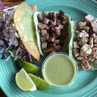 Vegan Tacos - Love the Chick’n’ Taco - Oops Needed Cilantro 🌿 Next Time All Chick’n’ Tacos, the Potato and Asada were good too yummy 😋  at The Grain Cafe in Los Angeles