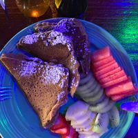 French Toast. One toast already eaten!😬 at The Grain Cafe in Los Angeles