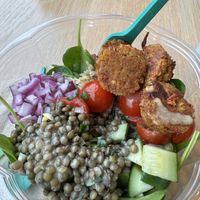 The Harissa chef curated bowl  at Rooted3 in Bethesda