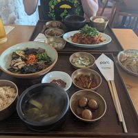 Vegetarian set. Soup was a vegan option at Parc Seoul in Seoul