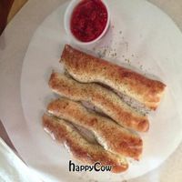 Fire roasted Italian breadsticks minus cheese at RedBrick Pizza in Bakersfield