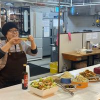 Happily serving! at JustBe Temple - 홍대선원 in Seoul