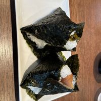 A mustard greens and a pickled plum   at Onigiri Nita Ya  in Hiroshima