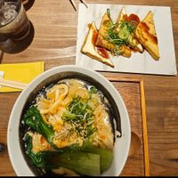 Spicy ramen with Tofu starter at MOON and BACK in Kyoto