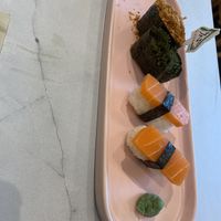 Floss and seagrape sushi, sashimi   at Niàn Cafe in Langkawi