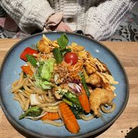 Udon Nudeln mit veganen Shrimps ( sehr zu empfehlen, für 13,90€ )  at NI-Vegan in Luebeck