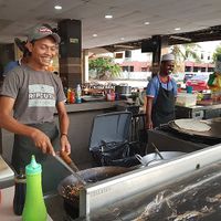 friendly staff - preparing dosa at Tomato Nasi Kandar in Langkawi