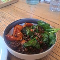 Vacked lentil and tomatos tapas at Jittermugs in Faversham