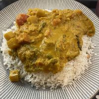 Vegan Vegetable Korma with Coconut Ricee  at Mallus in Maidstone