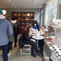 Seating at Saint-Jean Deli in Amsterdam