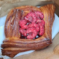 Raspberry pastry at Saint-Jean Deli in Amsterdam