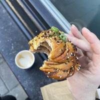 Hoisin bun (could barely tell there was seitan inside)  at Saint-Jean Deli in Amsterdam