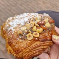 Hazelnut pain au chocolate at Saint-Jean Deli in Amsterdam