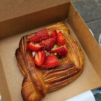 Strawberry pastry at Saint-Jean Deli in Amsterdam