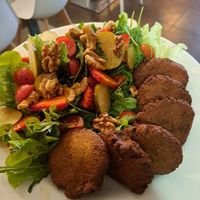 Falafel con ensalada at Bicoca Compostela in Santiago De Compostela