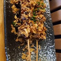Yakitori
Chicken skewers 2pcs with fried onions, unagi sauce and sesam at NORI | Vegan Sushi - Wok in Rotterdam