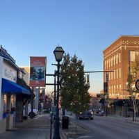 Exterior- restaurant is on the left in downtown Mansfield  at Athena Greek Restaurant in Mansfield