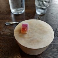 Post-dessert: candy made using local berries at Sky Kitchen & View  in Rovaniemi
