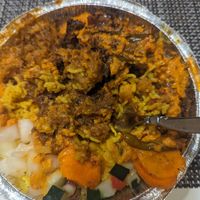 The veg(an) bowl. Very salty and they didn't add chickpeas instead of kidney beans. I couldn't finish it, it was too salty. at Bang Bang Bowls - Indian Rice Bowls in Tampa