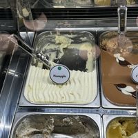 Vegan flavors labeled with green dots  at Anita Gelato - Condado in San Juan