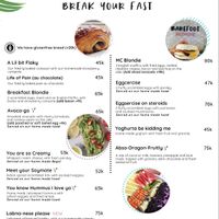 Menu  at Barefoot Blondie in 