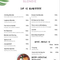 Menu  at Barefoot Blondie in 