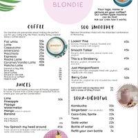 Menu  at Barefoot Blondie in 