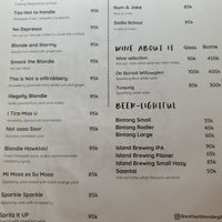 Menu May 2025 at Barefoot Blondie in 