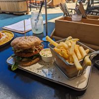 Southern style schnitzel burger at The Kookaburra's Coffee in Mandurah