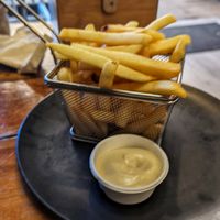 Piping hot chips with mayonnaise at The Kookaburra's Coffee in Mandurah