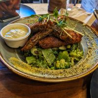 The Greens Bowl with Jackfruit Schnitzel at The Kookaburra's Coffee in Mandurah