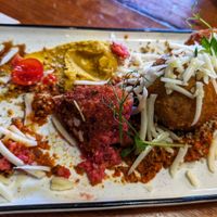 Trio Arancini (one missing - couldn't wait!) at The Kookaburra's Coffee in Mandurah