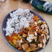 Curry with tofu at Godzu Cocina Asiática in Mexico City