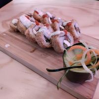 Cheese and marinated beef filling at Godzu Cocina Asiática in Mexico City