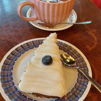 Carrot cake and tea at Distant Days  in Helsinki