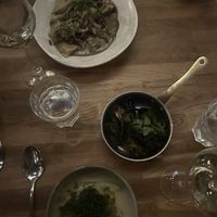 ravioli, parnsip soup, roaster kale/carott  at Ravintola Monte Rosa in Rovaniemi