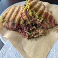 Tofu beet panini at KIRAS - PC Europa in Vilnius