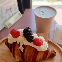 Raspberry croissant at Julietta Pastry and Lab in Rome