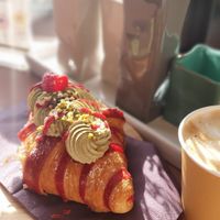 Croissant with pistaccio and raspberry at Julietta Pastry and Lab in Rome