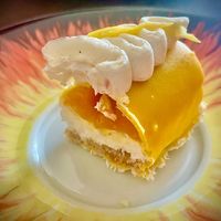 Inside the semifreddo coconut and mango  at Julietta Pastry and Lab in Rome