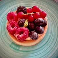 Tart with cream and berries  at Julietta Pastry and Lab in Rome
