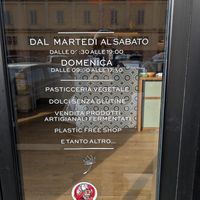 Plastic Free Shop that sells "coffee" in plastic cups even for dining in... at Julietta Pastry and Lab in Rome