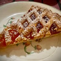 Tart with apricot jam  at Julietta Pastry and Lab in Rome