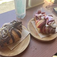 Choc and caramel and white choc raspberry  at Julietta Pastry and Lab in Rome