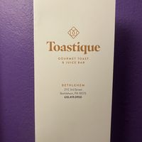 menu cover.  at Toastique in Bethlehem