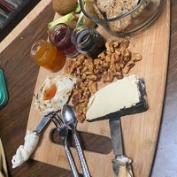 charcuterie Board that we made with our cheese!  at Vtopian Cheese Shop in Portland