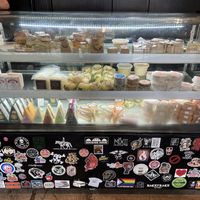 Wow, so much stickers!  Er, cheese I meant...  at Vtopian Cheese Shop in Portland