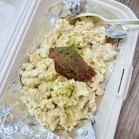 Mac and cheese with. 😋 Kimchi Jam  at Vtopian Cheese Shop in Portland